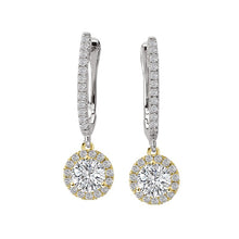 Load image into Gallery viewer, Elizia Two-Tone Dangle Diamond Earrings
