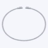Bujukan Split Cuff Bracelet with Diamond Pave Hexagon Caps