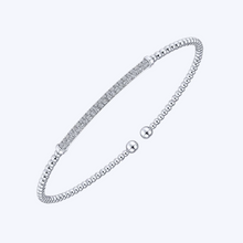 Load image into Gallery viewer, Bujukan Split Cuff Bracelet with Diamond Pave Bar
