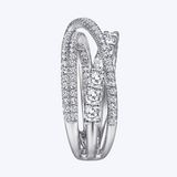 Criss-Cross Layered Diamond Ring