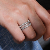 Criss-Cross Layered Diamond Ring