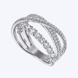 Criss-Cross Layered Diamond Ring