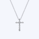 Scalloped Diamond Cross Necklace