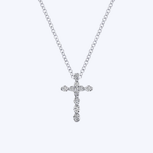 Load image into Gallery viewer, Scalloped Diamond Cross Necklace
