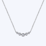 Bezel Set Graduating Diamond Bar Necklace