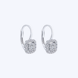 Square Diamond Drop Earrings