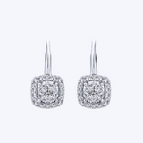Square Diamond Drop Earrings