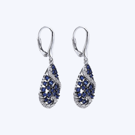 Sapphire & Diamond Teardrop Earrings