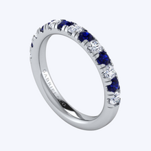 Load image into Gallery viewer, 13 Stone Diamond and Sapphire Anniversary Band
