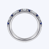 11 Stone Diamond & Sapphire Anniversary Band