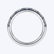 Load image into Gallery viewer, 15 Stone Diamond and Sapphire Anniversary Band
