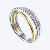 Layered Triple Row Diamond Ring