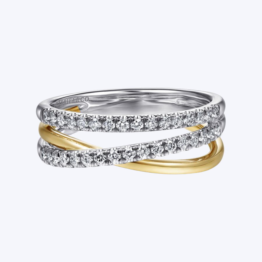Layered Triple Row Diamond Ring