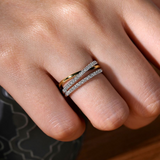 Layered Triple Row Diamond Ring