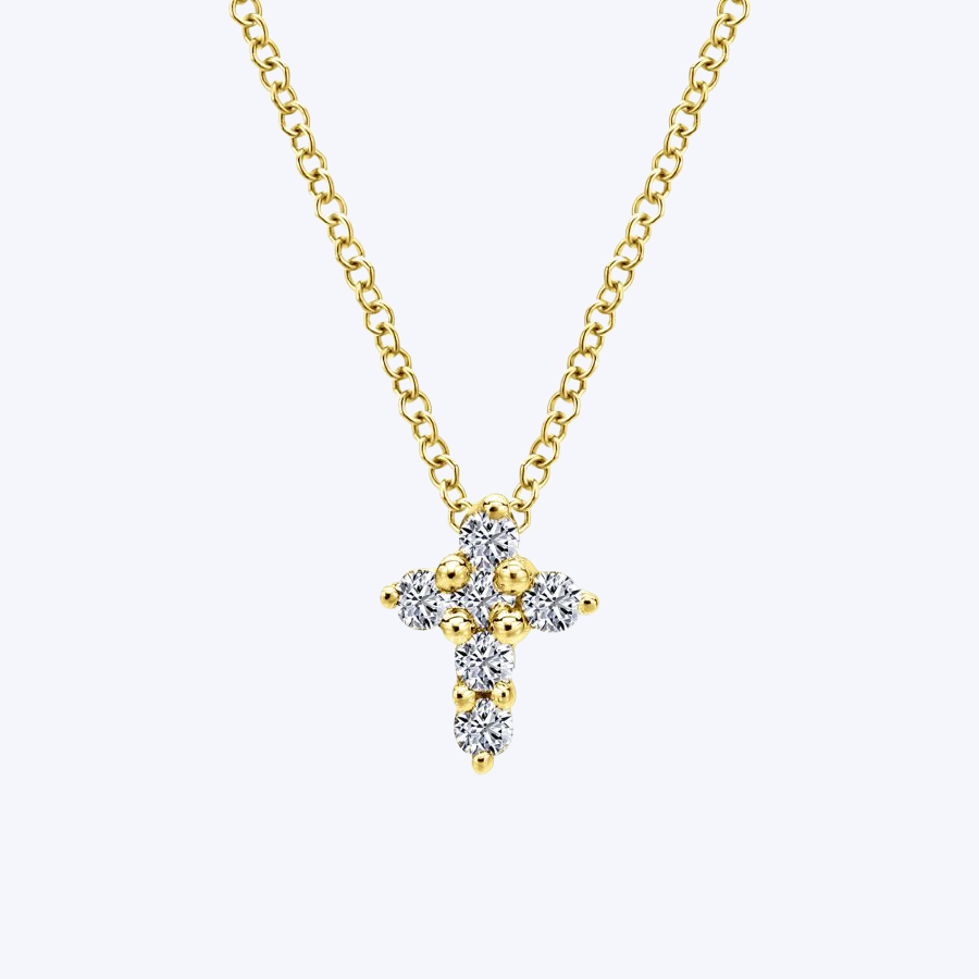 Petite Diamond Cross Pendant Necklace