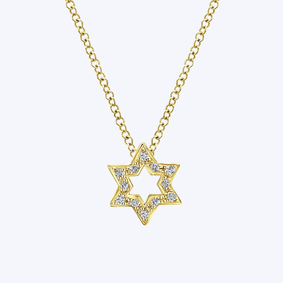 Star of David Diamond Accented Pendant Necklace