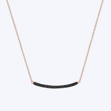 Load image into Gallery viewer, Curving Black Diamond Bar Necklace
