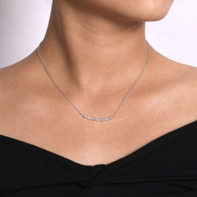 Load image into Gallery viewer, Curved Geometric Diamond Bar Necklace
