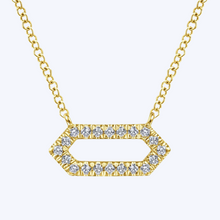 Load image into Gallery viewer, Hexagonal Diamond Pendant Necklace
