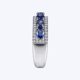 Oval Sapphire and Diamond Band