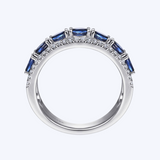 Oval Sapphire and Diamond Band