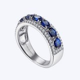 Oval Sapphire and Diamond Band