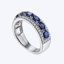 Load image into Gallery viewer, Oval Sapphire and Diamond Band
