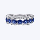 Oval Sapphire and Diamond Band