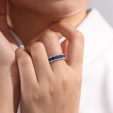 Oval Sapphire and Diamond Band