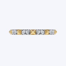 Load image into Gallery viewer, Alternating Diamond and Pyramid Stackable Ring
