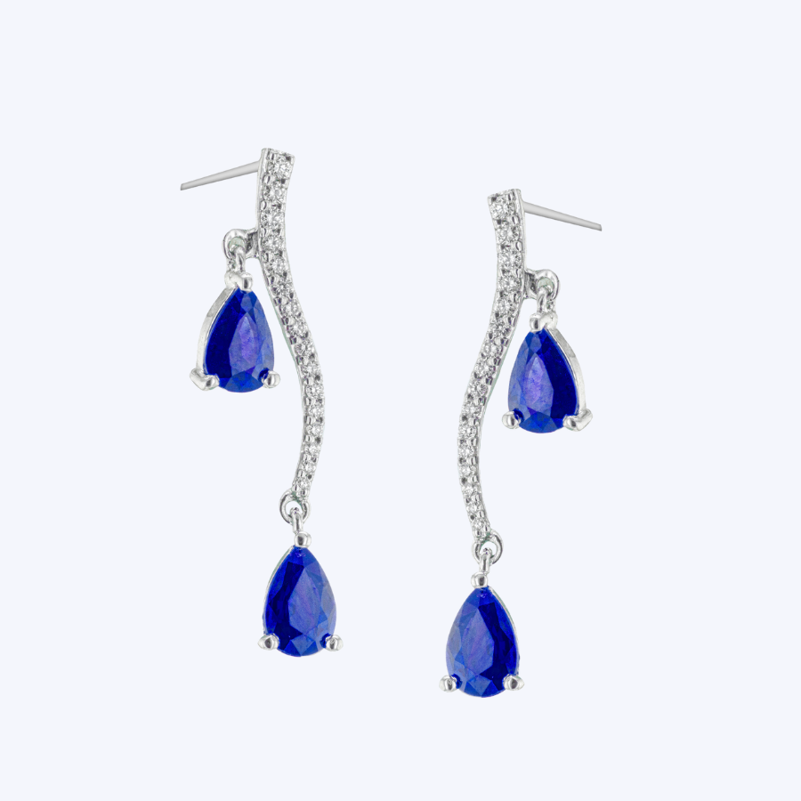 Lillian Diamond & Sapphire Drop Earrings