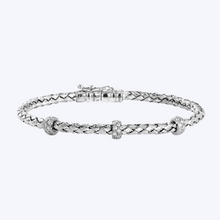 Load image into Gallery viewer, Petite Woven Bracelet with Diamonds
