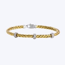 Load image into Gallery viewer, Petite Woven Bracelet with Diamonds
