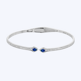 Sapphire & Diamond Hinged Bangle