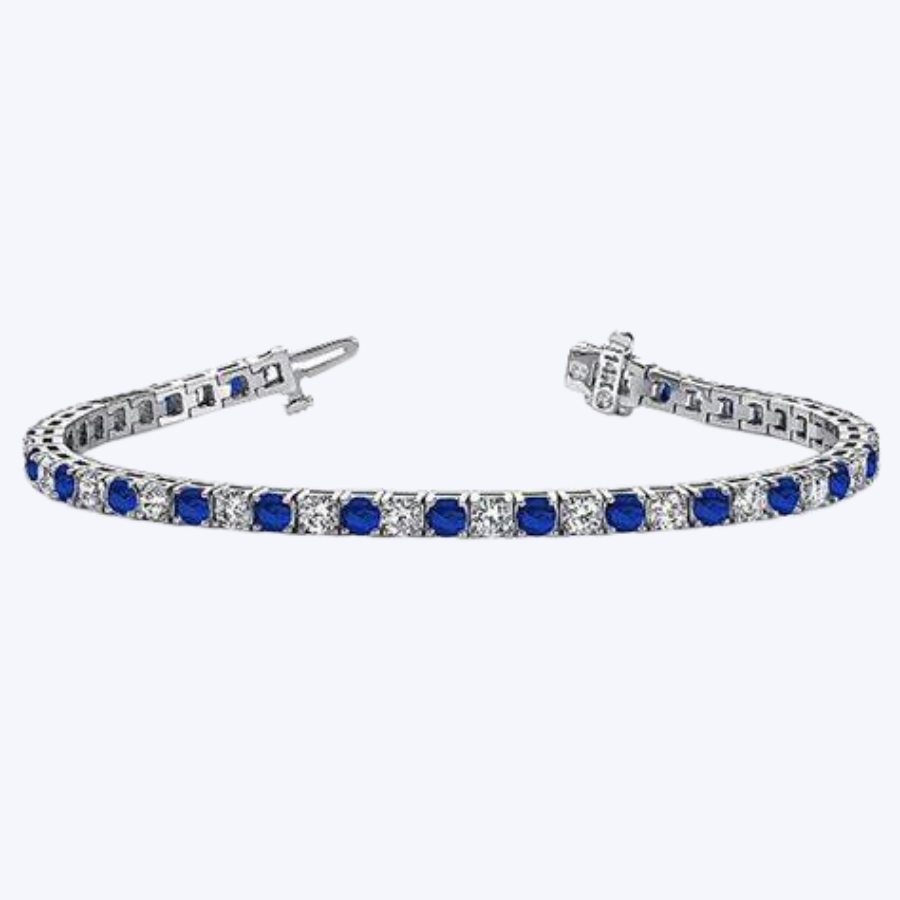 Alternating Sapphire & Diamond Bracelet