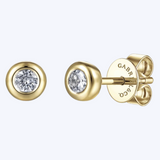 Bezel Set White Sapphire Stud Earrings