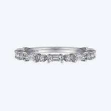 Load image into Gallery viewer, Alternating Round &amp; Baguette Diamond Anniversary Band
