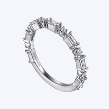 Load image into Gallery viewer, Alternating Round &amp; Baguette Diamond Anniversary Band
