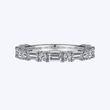 Alternating Baguette & Round Diamond Anniversary Band