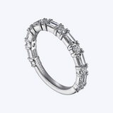 Alternating Baguette & Round Diamond Anniversary Band