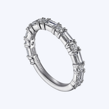 Load image into Gallery viewer, Alternating Baguette &amp; Round Diamond Anniversary Band
