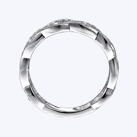 Braided Diamond Milgrain Ring