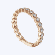 Load image into Gallery viewer, Hexagonal Station Stackable Diamond Band
