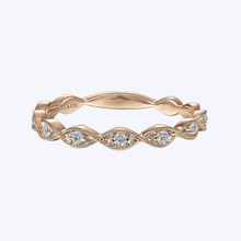 Load image into Gallery viewer, Twisted Diamond Milgrain Edged Ring
