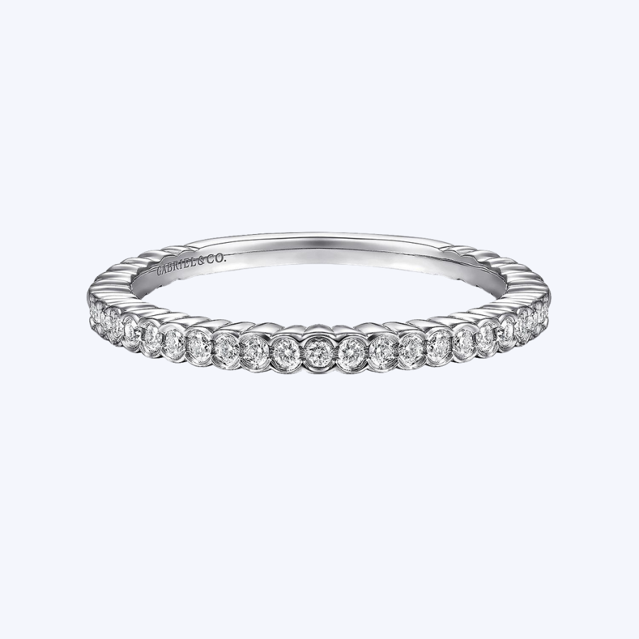Scalloped Bezel Set Diamond Ring