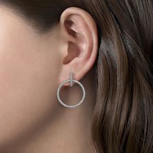Load image into Gallery viewer, 30MM Round Linked Pavé Diamond Earrings
