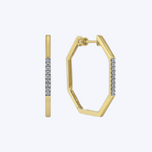 Load image into Gallery viewer, Geometric Diamond Hoops

