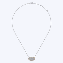 Load image into Gallery viewer, Two-Tone Pavé Diamond Oval Pendant Necklace
