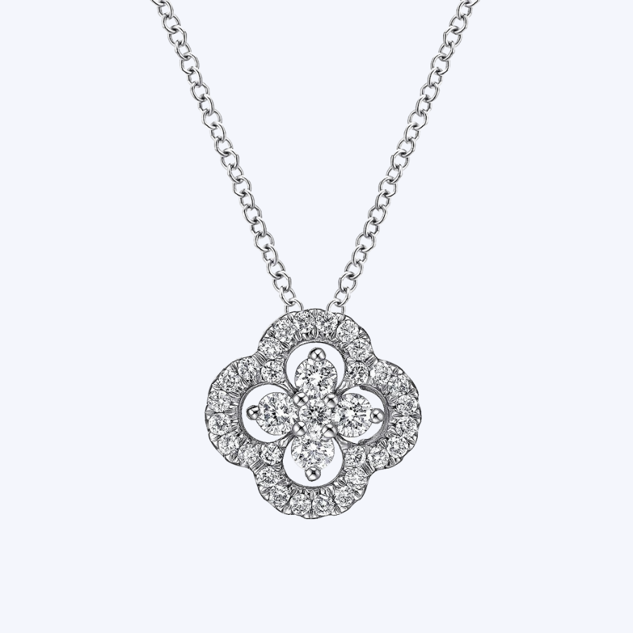 Clover Diamond Pendant Necklace