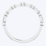 Alternating Baguette & Round Diamond Semi-Eternity Band